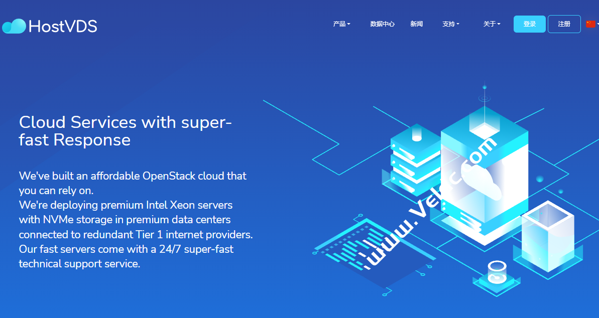 HostVDS：国外便宜VPS月付低至$0.99/月，OpenStack架构/不限流量，可选中国香港/美国/荷兰/俄罗斯等