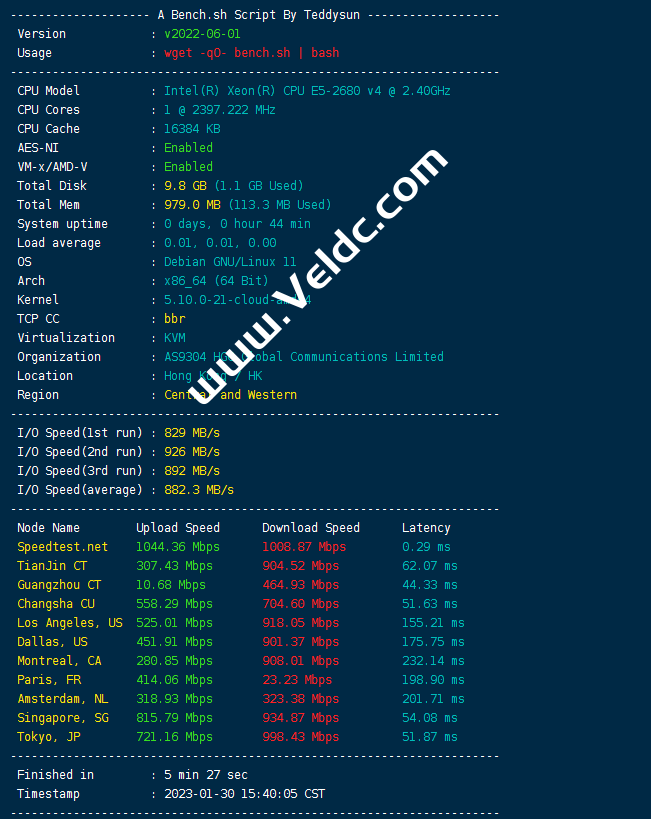 BestVM：香港HGC静态VPS，1Gbps@4TB流量，月付80元起，附测评分享