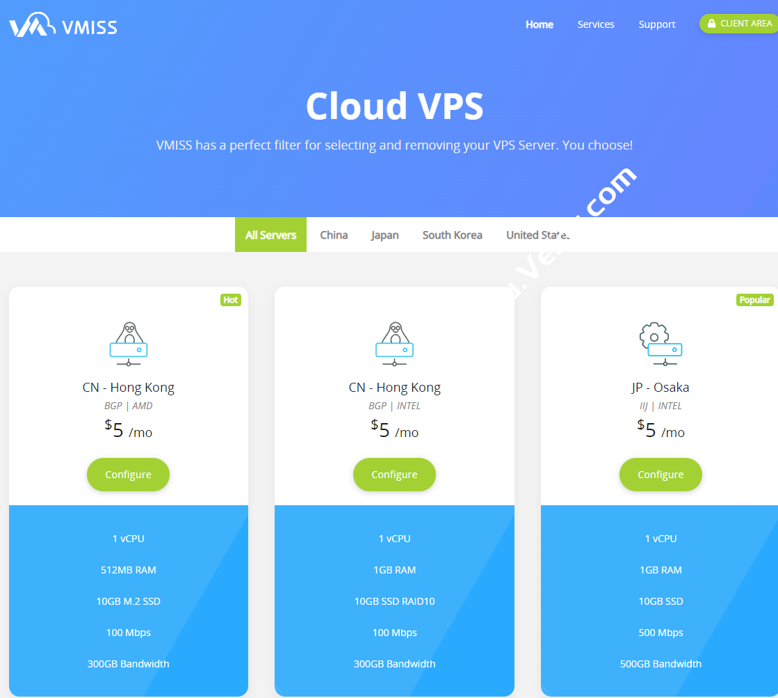 VMISS：国外VPS七折优惠，可选中国香港／日本／韩国／美国AS9929线路和美国CN2 GIA VPS，月付18元起
