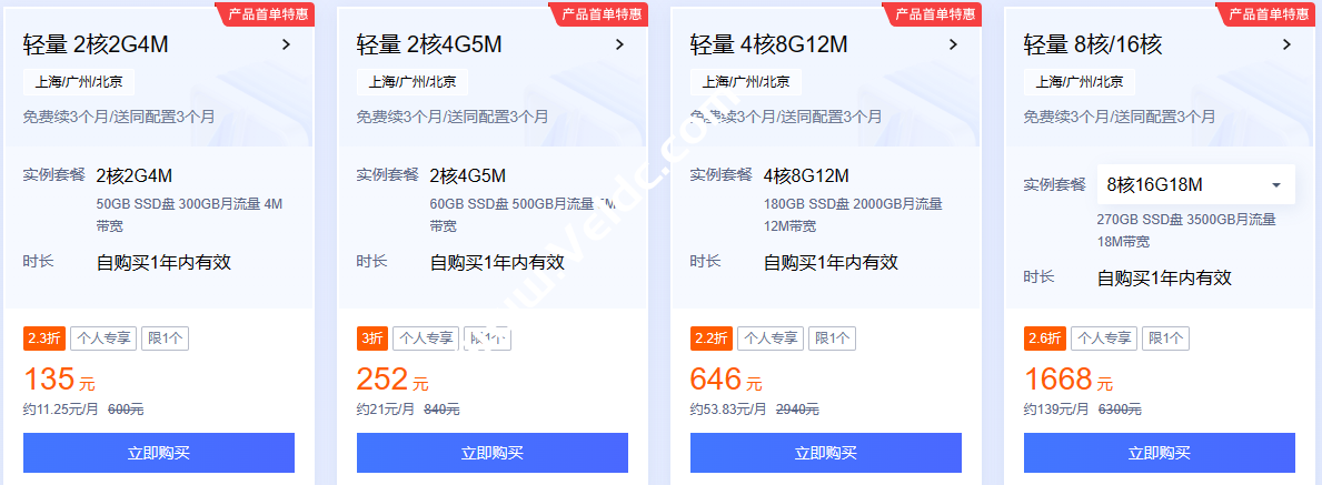 腾讯云：年末感恩回馈，年度爆款2核2G4M云服务器118元/年，新老用户同享，香港/新加坡等地2核2G20M轻量云月付40元起