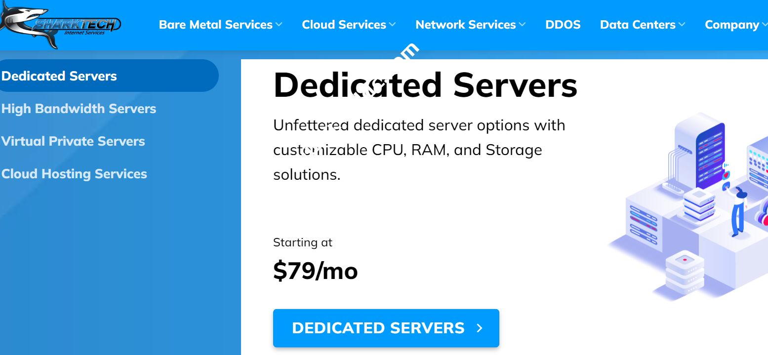 Sharktech：美国/荷兰服务器，1Gbps-10Gbps不限流量高防服务器，月付$79/月起，可选洛杉矶/丹佛/芝加哥/荷兰机房，高防VPS年付$47起